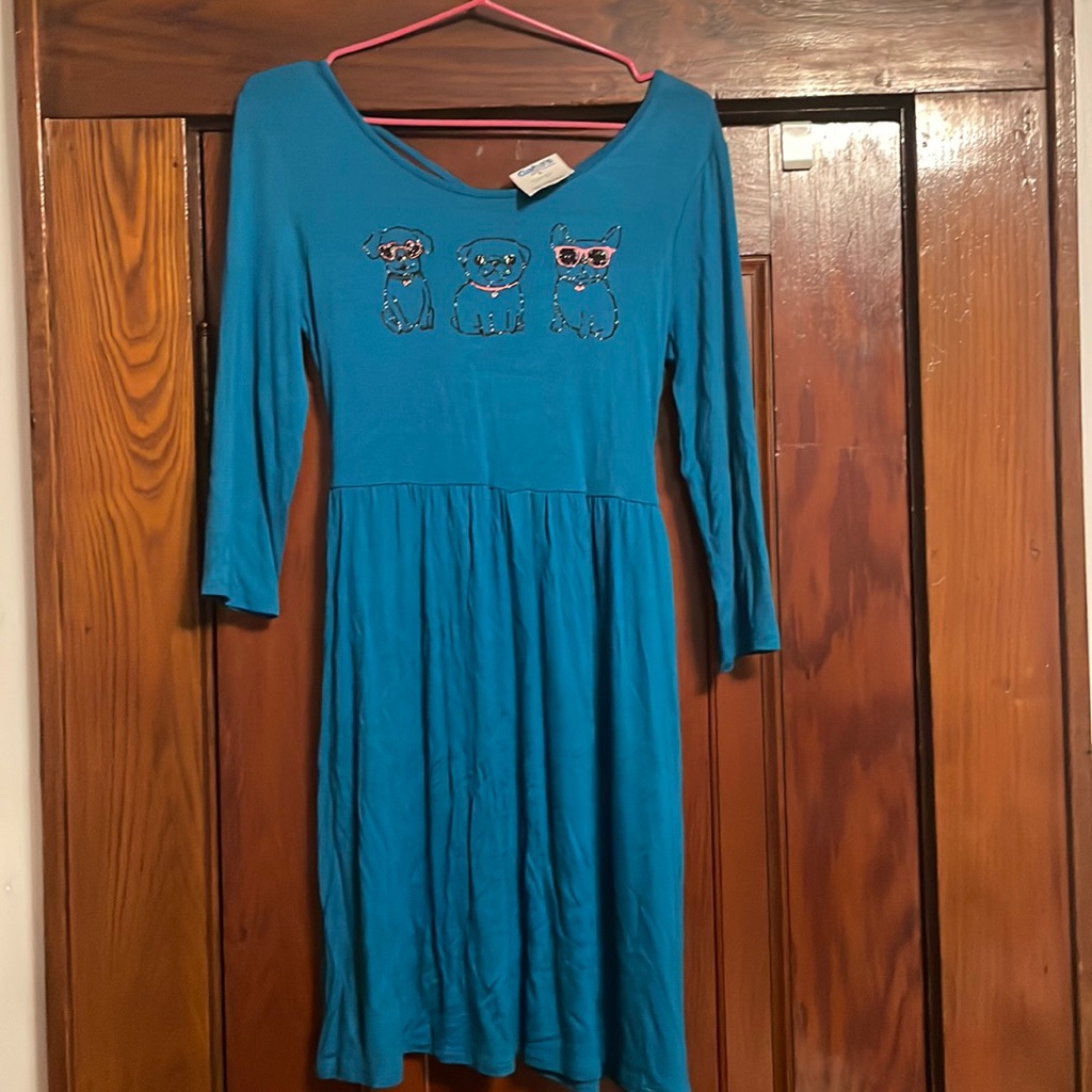 Kids Long Sleeve Puppy Dress